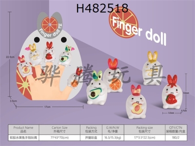 H482518 - Soft rubber fruit rabbit finger doll
