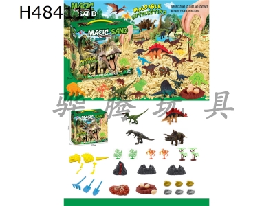 H484111 - 36 PCs DIY puzzle dinosaur space sand scene set
