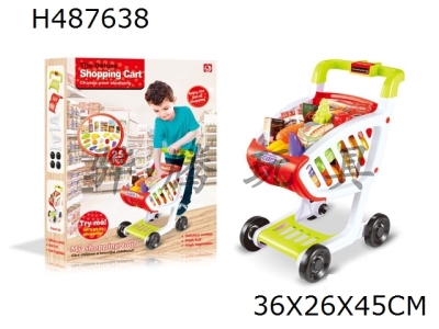 H487638 - Boy supermarket shopping cart