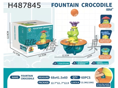 H487845 - Water-spraying crocodile