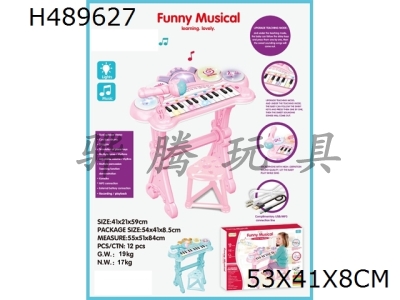 H489627 - Drum piano 24 key with microphone + stool