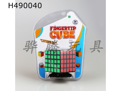 H490040 - Fluorescent sticker fifth-order Rubiks cube with black background