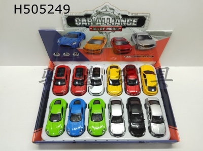 H505249 - 1:36 alloy toy car four pull-back door acousto-optic with IC