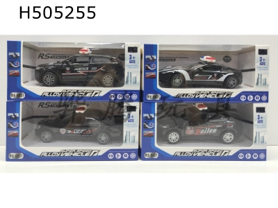 H505255 - 1:36 alloy toy car four pull-back doors with sound and light IC (police)