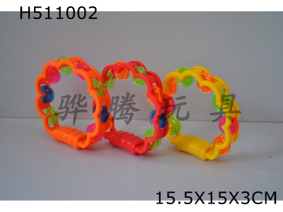 H511002 - Plastic plum blossom hand tambourine (small)