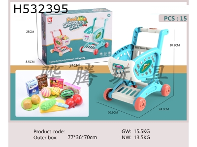 H532395 - Shopping cart +15-piece ABS fruit pack