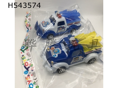 H543574 - Pull-line police car (blue-and-white ribbon lights. Sugar can be loaded)