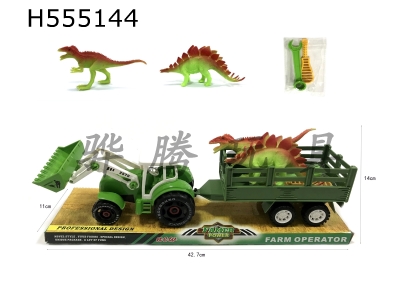 H555144 - Slide and disassemble 2 dinosaurs on the farmers car