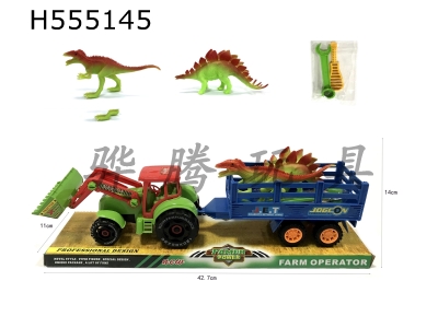 H555145 - Slide and disassemble 2 dinosaurs on the farmers car