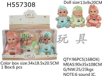 H557308 - 10-inch doll doll 6 Pack 3 mixed with 6 IC