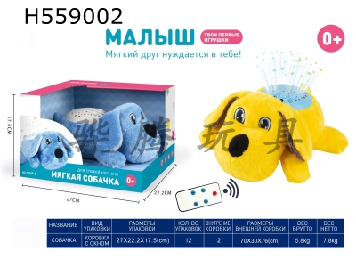 H559002 - Russian remote control plush puppy with light music