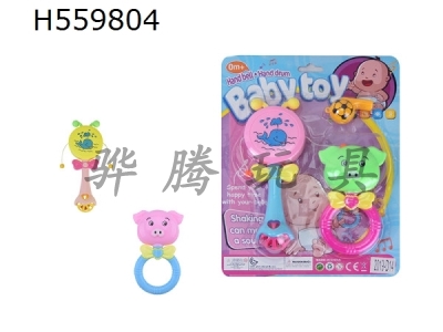 H559804 - Cartoon drum shaking, cartoon pig, whistle suction board