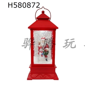 H580872 - Small lighthouse / old man holding Snowman - red
