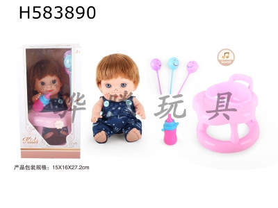 H583890 - 9 inch doll with 4 sound IC baby bottle balloon with walker