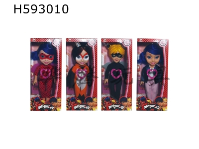 H593010 - 14 inch empty 3D eyes Miraculous Ladybug Ladybug girl with theme song music with wings 4 mixed to Pack