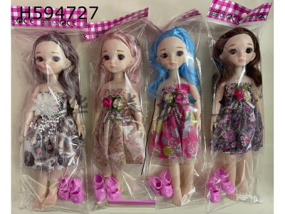 H594727 - 12-inch solid joint Princess Ye Luoli doll 3D glass eyes with shoes (variety of multi-colors)