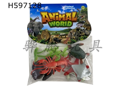 H597128 - 10 2-inch marine animals (with stones and trees)