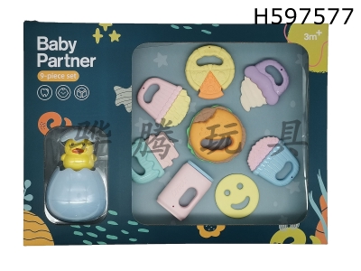 H597577 - Baby rattle display box dessert combination set of 8 (macaroon)