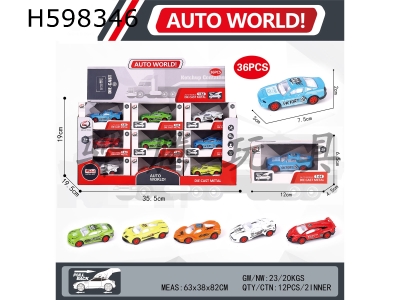 H598346 - 1:64 Pullback Alloy Car (36 boxes) Racing Series 6 Mixed Pack