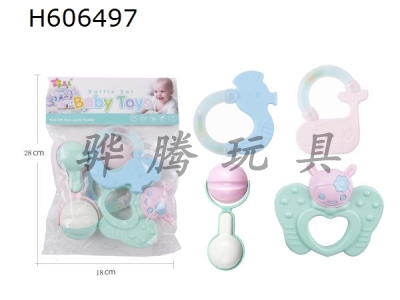 H606497 - Macaron rattle 4-piece set