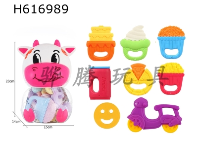 H616989 - Boilable bell set bright color 8-piece white cow bottle