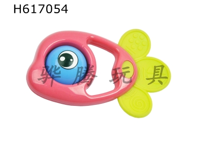 H617054 - Loose rattle soft rubber fish (bright color)