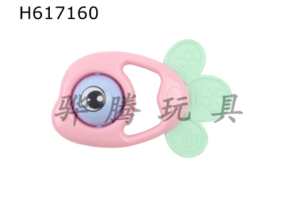 H617160 - Loose rattle soft rubber fish (macaroon color)