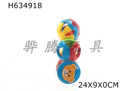 H634918 - Three or four-color ball with double-headed bear in dark color.