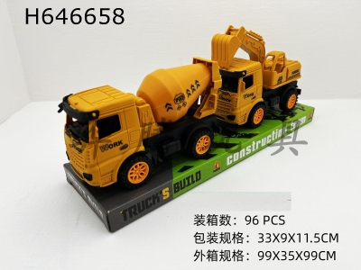 H646658 - 1 sliding mixer truck, 1 sliding excavator