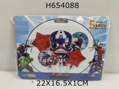 H654088 - Avengers League Spider Man 5pcs Party Balloon Aluminum Film Set
