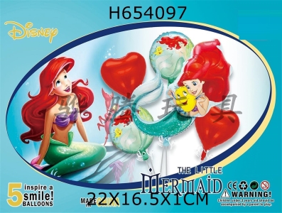 H654097 - Disney Mermaid 5pcs Party Balloon Aluminum Film Set