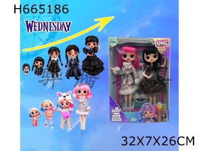 H665186 - Luxury plush Adams Wednesday OMG LOL Surprise Doll 10 "12 Joint Solid Body Series Double Mix [Infringement]