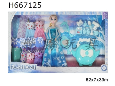 H667125 - 11 inch solid body 12 joint ice and snow princess with multiple accessories 1 model