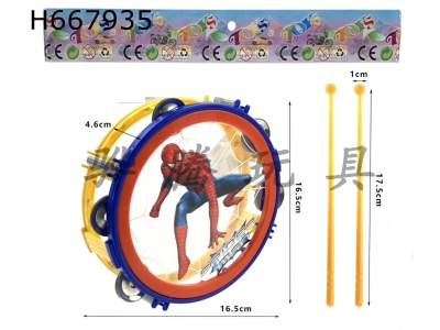 H667935 - Spider-Man jazz drum+tambourine combined with drum hammer