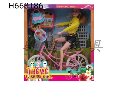 H668186 - High end 11.5-inch 11 joint body themed cycling fashion Barbie with accessories