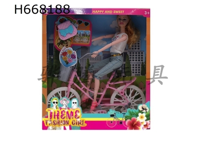 H668188 - High end 11.5-inch 11 joint body themed cycling fashion Barbie with accessories