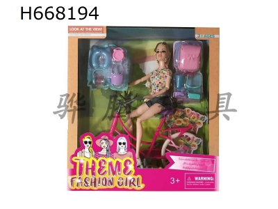 H668194 - High end 11.5-inch 11 joint body themed cycling fashion Barbie with accessories