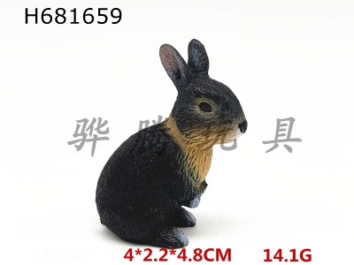 H681659 - Black and yellow crouching rabbit