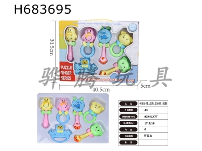 H683695 - Cartoon Piggy, Penguin, Three Bears, Drum Shaker