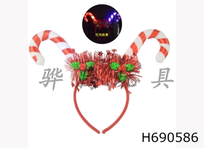 H690586 - Christmas candy hairpin headband (with light)