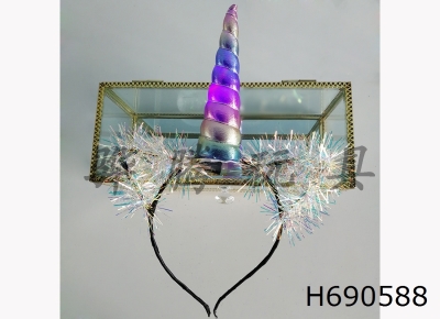 H690588 - Unicorn Golden Hair Clip with Light
