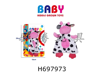 H697973 - Baby Cartoon Gum Hand Grip Comfort Scarf - Cow