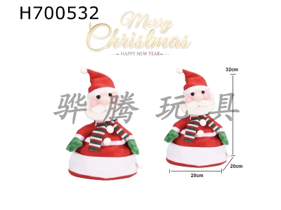 H700532 - Christmas Plush Dance Hat - Santa Claus Edition (Light/Music/Swinging Front and Back, No Pack of 3 * AA Battery)