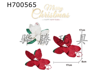 H700565 - Crafted Christmas pendant Christmas pendant - Christmas flower (red/white)