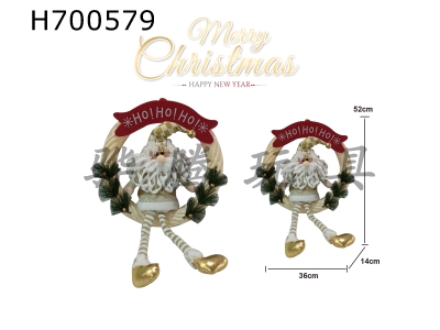 H700579 - Crafted Christmas Vine Ring Glowing Santa Claus Platinum Edition - Light (Pack 3 * AG13 Battery)