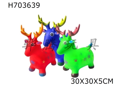 H703639 - Large painted inflatable big horned deer