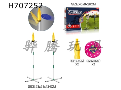H707252 - Two person throwing cola bottle frisbee rack game set