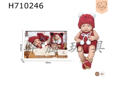 H710246 - 15 inch newborn doll headband/pants (red)