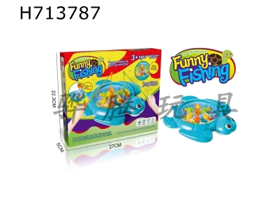 H713787 - Puzzle Cartoon Electric Turtle Fishing Plate Desktop Interactive Game Blue