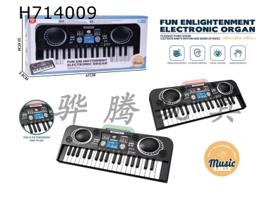 H714009 - Multi functional 37 key black and white toy electronic keyboard for puzzle children